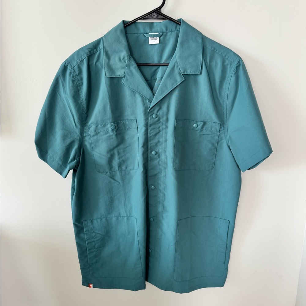 Stylish Teal Button-Down Shirt for Men